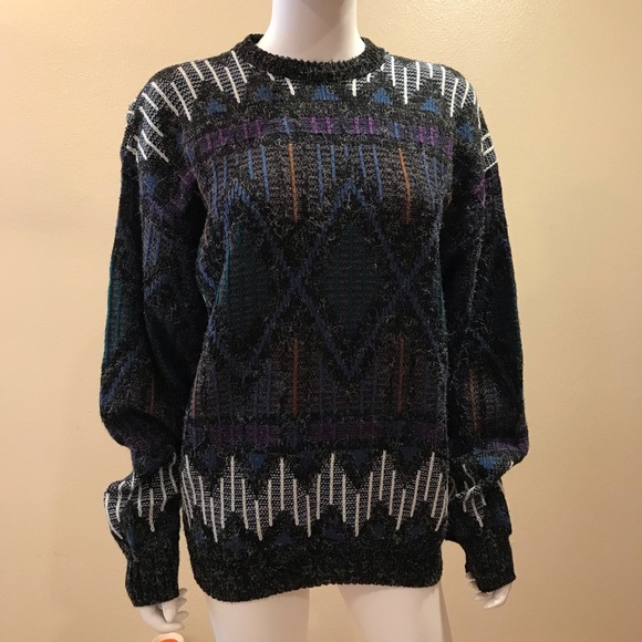 New Era Sweaters - Vintage 80s New Era Sweater Kid Size XL Womens Size M Fuzzy Texture USA Made